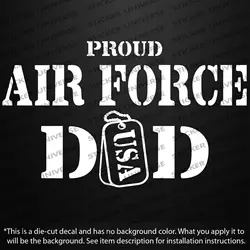 Виниловая штампованная заготовка с надписями «Proud Air Force Dad», наклейка 4,5 "X 7,5", США военный, американские силы, стикер на окно 18,75x11,25 см