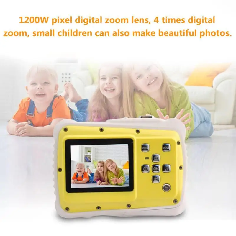 Kids Cartton Mini Digital Camera 2inch 12MP HD 720P Waterproof Portable Camcorder Video Recorder with Microphone Education Toys