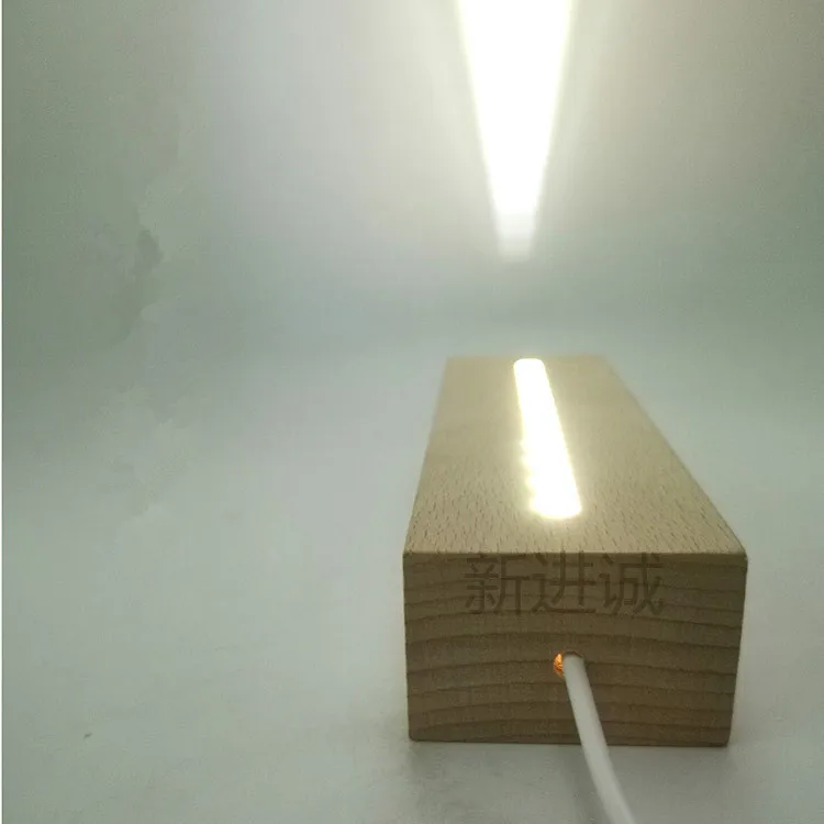  Wooden Led lamp base USB Cable switch Modern Night Light Acrylic 3D Led night lamp Assembled Base - 33004380007