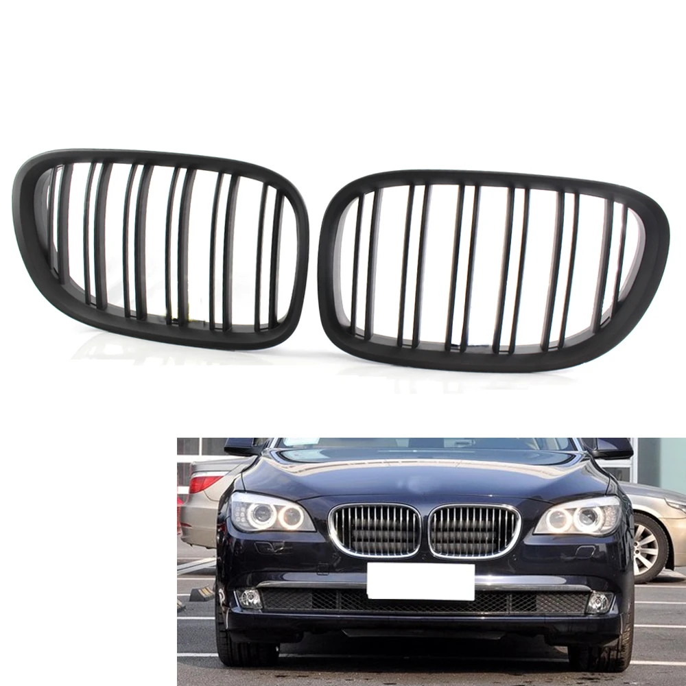 Матовая черная двойная решетка передней решетки для 2009-15 BMW F01 F02 740i 750i 760i |