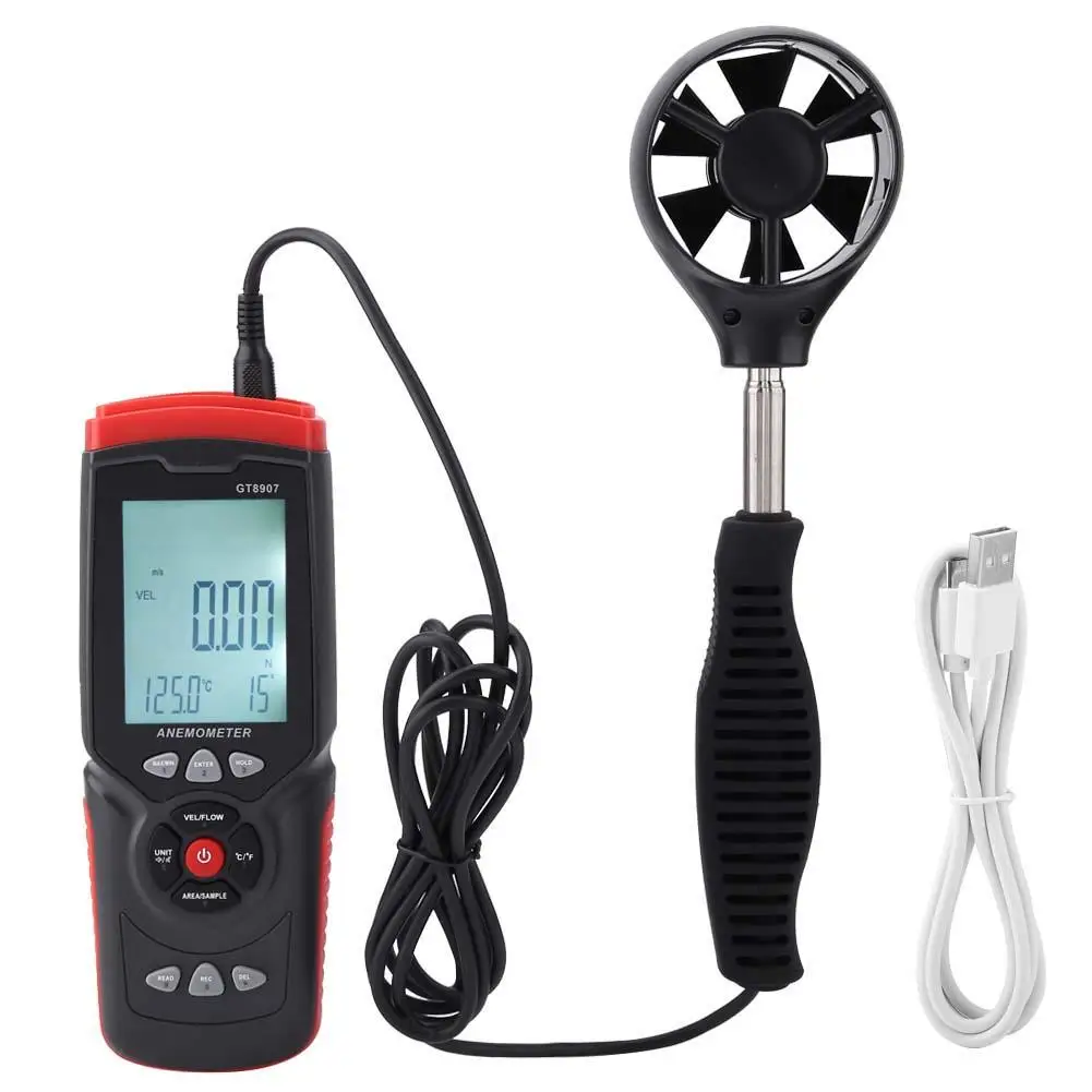 Мультифункциональный USB Анемометр GT8907 измеритель скорости ветра и