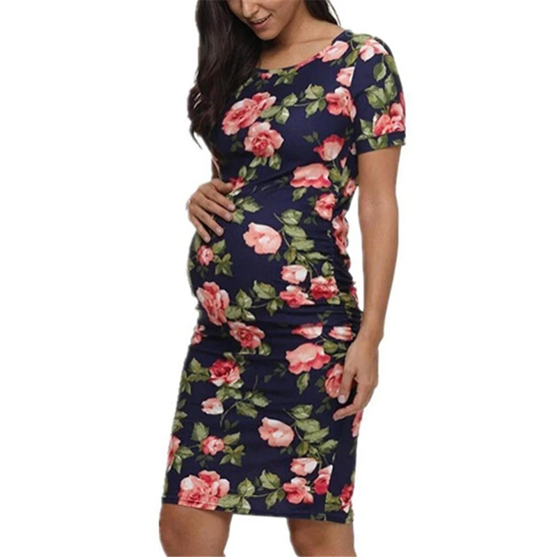 

Sexy Women Pregnant Dress Summer Floral Maternity Clothes Woman Dress Casual Flower Print Womens Dresses Ladies Bodycon Dresses