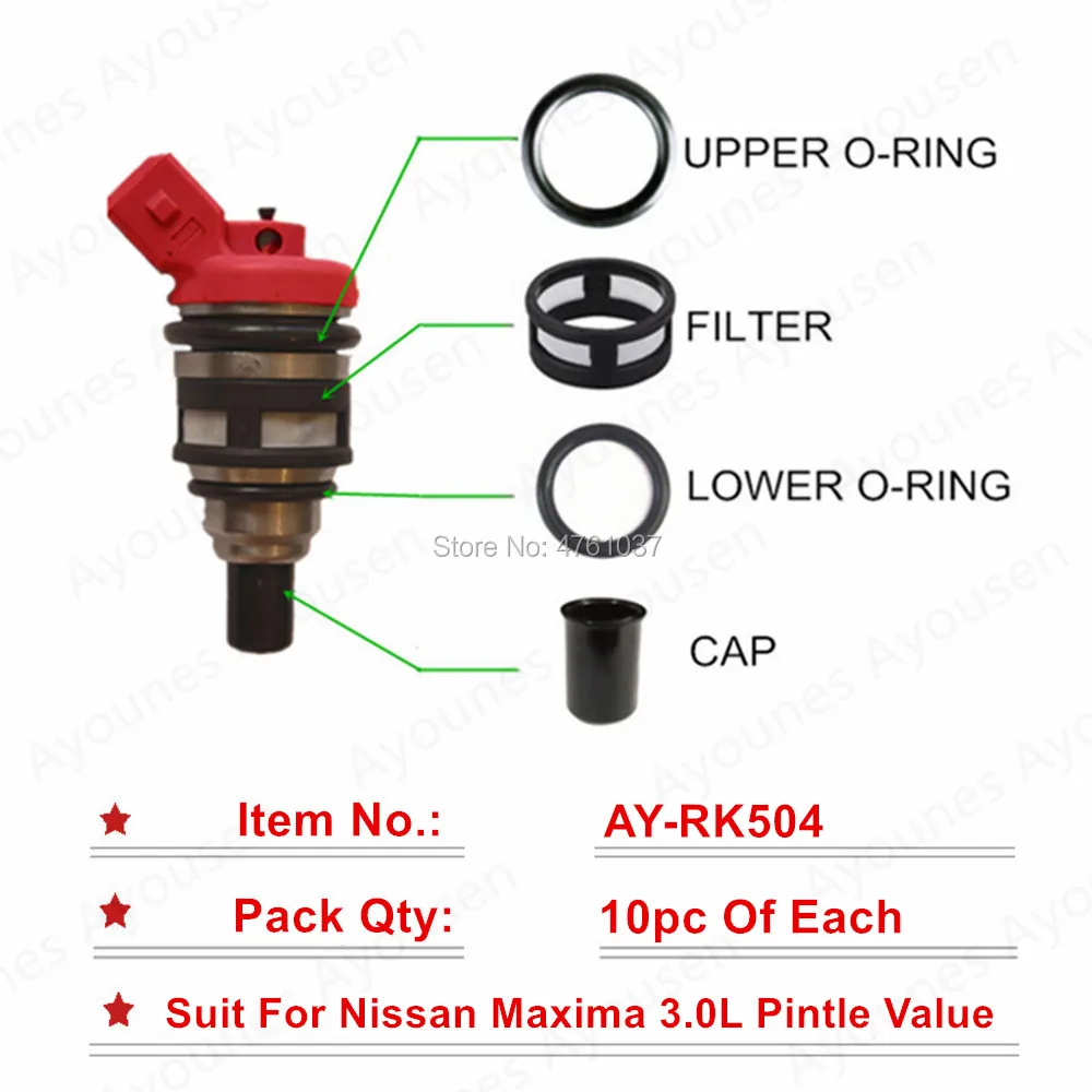 10sets For Nissan Maxima 3.0l Pintle Valve Fuel Injector Repair Kits
