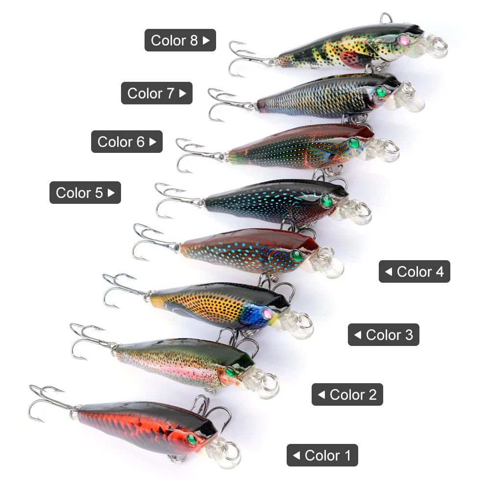 Рыболовные жесткие приманки 7 5 см 8 г Minnow Crankbait рыболовная приманка 3D Eyes