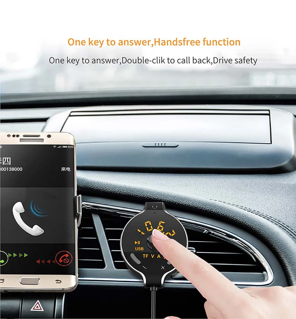 Автомобильный MP3-плеер Bluetooth Hands-автомобильное зарядное устройство для телефона/IPad шустро через интерфейс USB