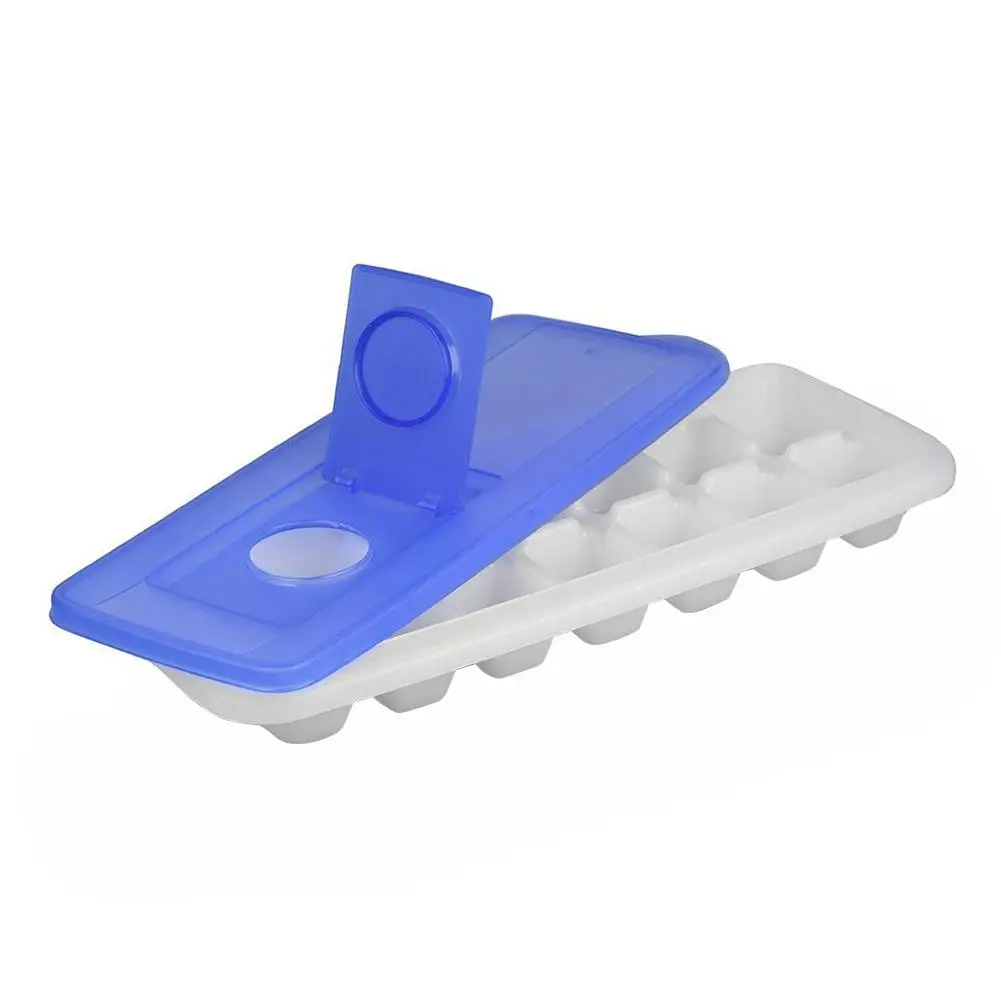 

14 Grid Silicone Ice Cube With Cover Anti-overflow Ice Cube Plastic Tray Ice-cream Fruit Ice Mold Kitchen Accessories