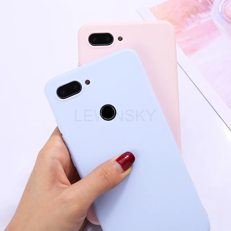 

Candy Color Silicone Phone Case For Xiaomi Mi A1 A2 8 lite Redmi S2 5 Plus 4A 6A Go Note 4X 5 6 7 Pro Soft Simple Fashion Case