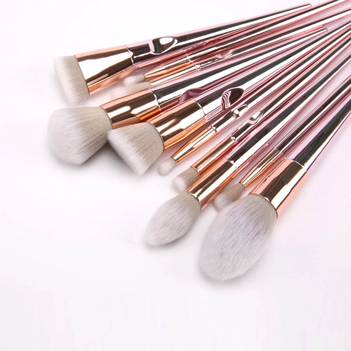 

10pcs Makeup Brushes Set Blush Contour Foundation Blending Powder Brush Makeup Tool uniform rendering