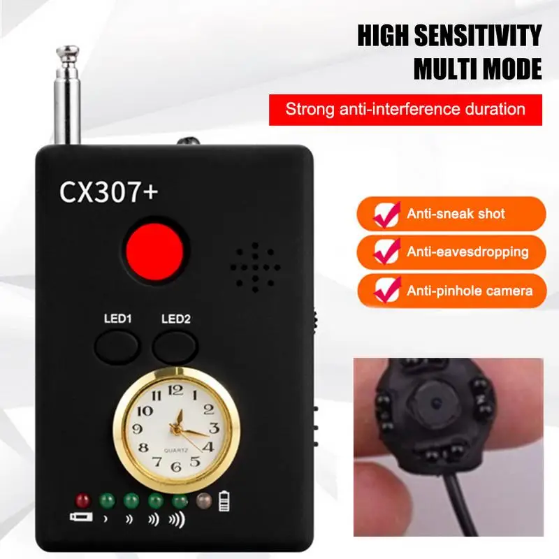 

Camera Detector CX307+ Anti-Sneak Shot Anti-Stealing GPS Anti-Sneak Shot Anti-Sracking Mortgage Car Detector Mini Detector