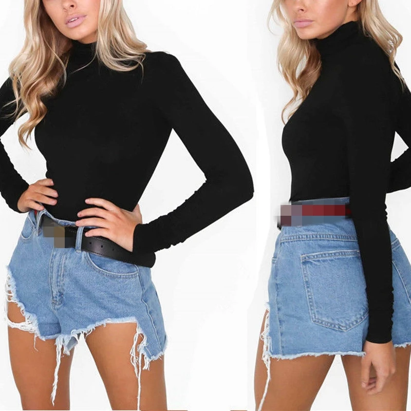 

Sexy Hot Women Fashion Stretch Long Sleeve Body Tops Shirt