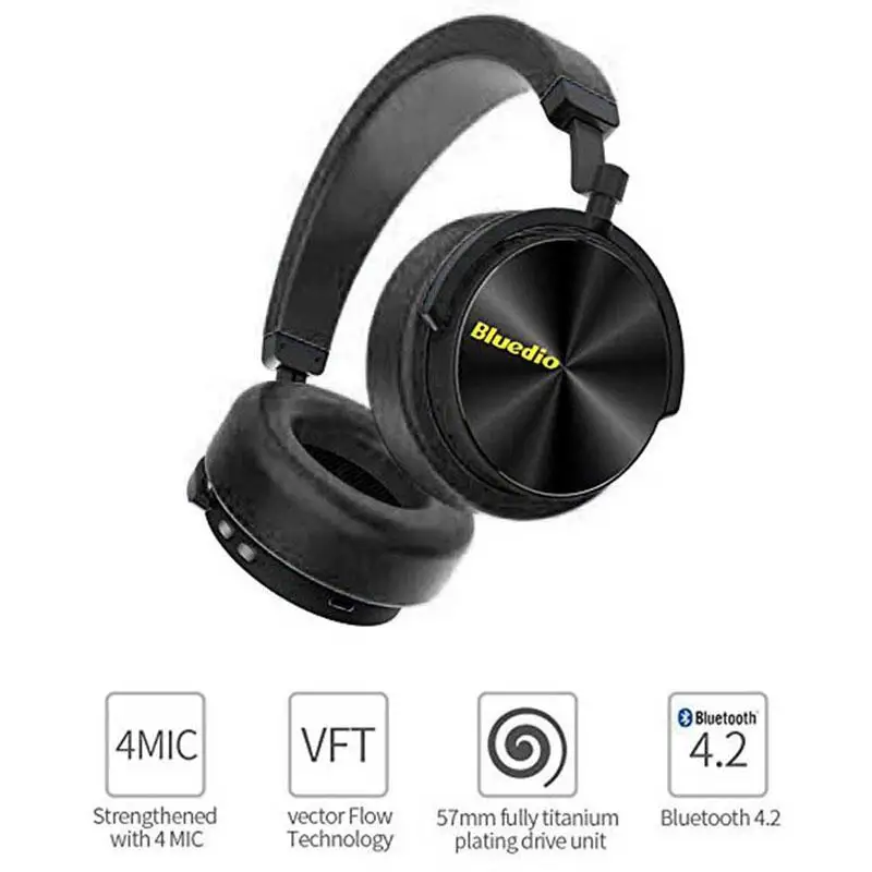 

New fashion Bluedio Headset Active Noise Reduction Wireless Bluetooth Sports Headphones bass Portable Stereo Headsets With Mic
