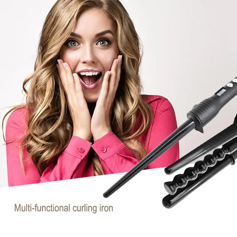 KEMEI 6pcs Interchangeable Hair Curling Iron Machine Charging Hair Curler Hairdressing Styling Roller Set KEMEI 6pcs Interchangeable Hair Curling Iron Machine Charging Hair Curler Hairdressing Styling Roller Set