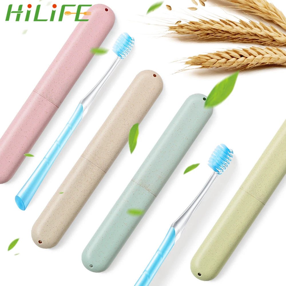 

HILIFE Wheat Straw Toothbrush Tube Cover Case Health Tooth Brushes Protector 1pc Portable Travel Toothbrush Box Dustproof