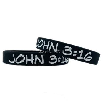 

100pcs Bible Verses JOHN 3:16 wristband silicone bracelets free shipping by ePacket A
