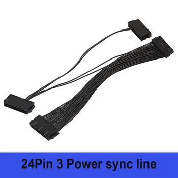 

24Pin Power Supply Synchronizer Male to Female ATX Mining 30cm 24 Pin Three PSU Extension Cable for Computer Adaptor for Mining
