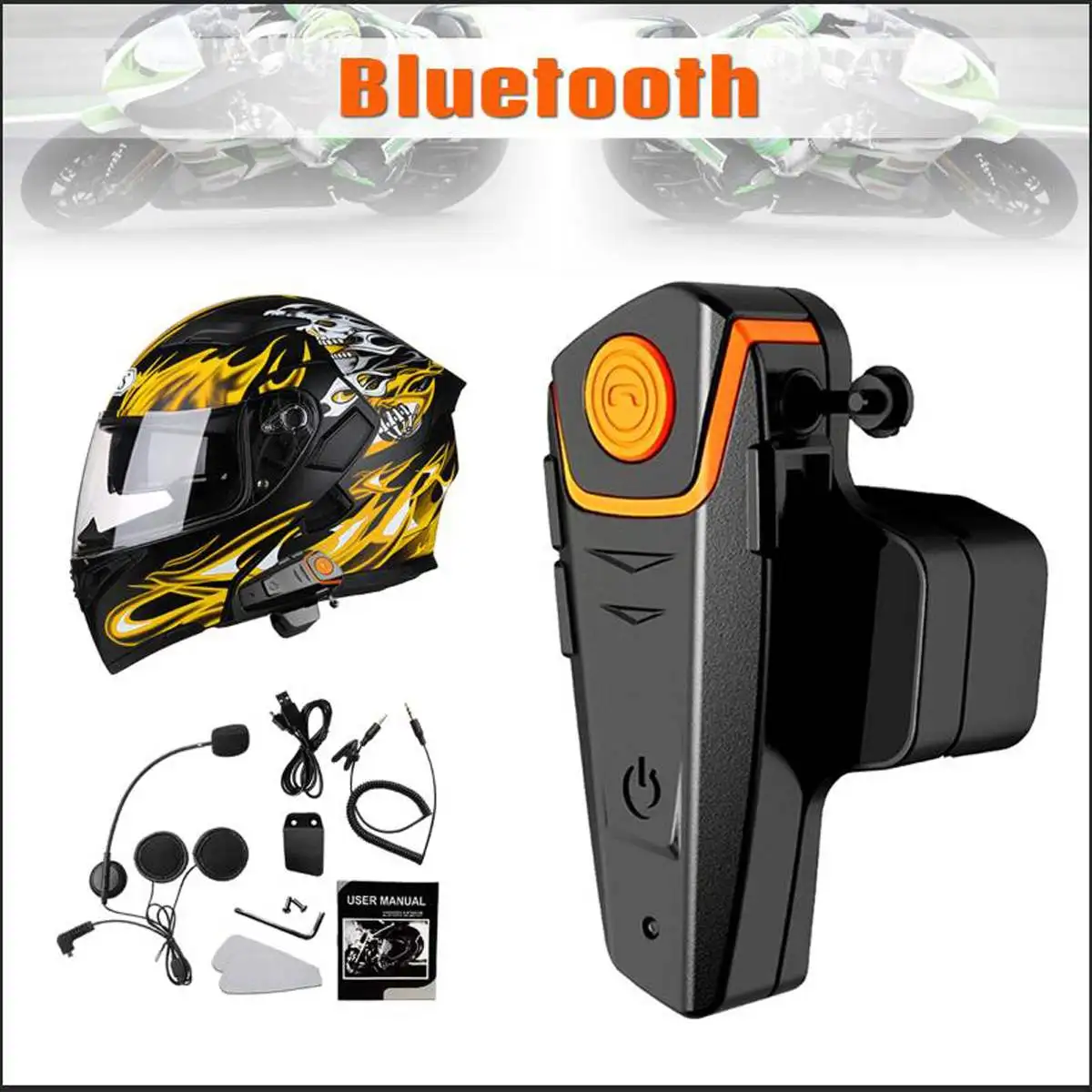 

Bluetooth Intercom 1000m Motorcycle Helmet Headsets for 3Rider BT Wireless Walkie Talkie Moto Stereo Interphone MP3 GPS FM