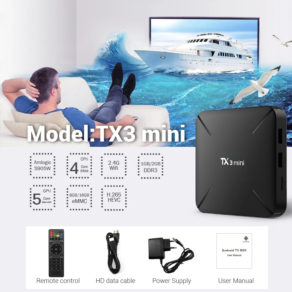 Tx3 Mini Smart Android 7 1 Tv Box Amlogic S905w 4 ядра 1g 2g DDR3 8g 16g eMMC Dlna Wi Fi Hd медиаплеер PK