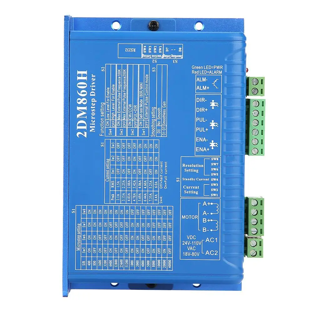 CNC 2DM860H Цифровой Драйвер шагового двигателя двухфазный шаговый двигатель драйвер