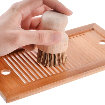 

1pc Handheld Wooden Brush Dish Bowl Cleaning Brushes Household Chores Rub Cleaning Tool