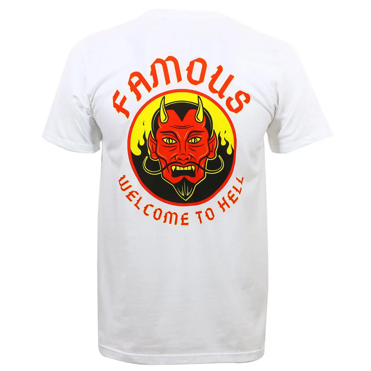 FAMOUS STARS & STRAPS Welcome To Hell T-Shirt White S M L XL 2XL 3XL NEW Men T Shirt Men Clothing Plus Size Top Tee