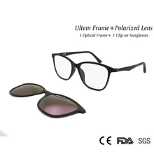 ESNBIE Высокое качество ultem оптический Рамки для женщин с Поляризованные клип на солнцезащитные очки для магнит фиолетовый объектив