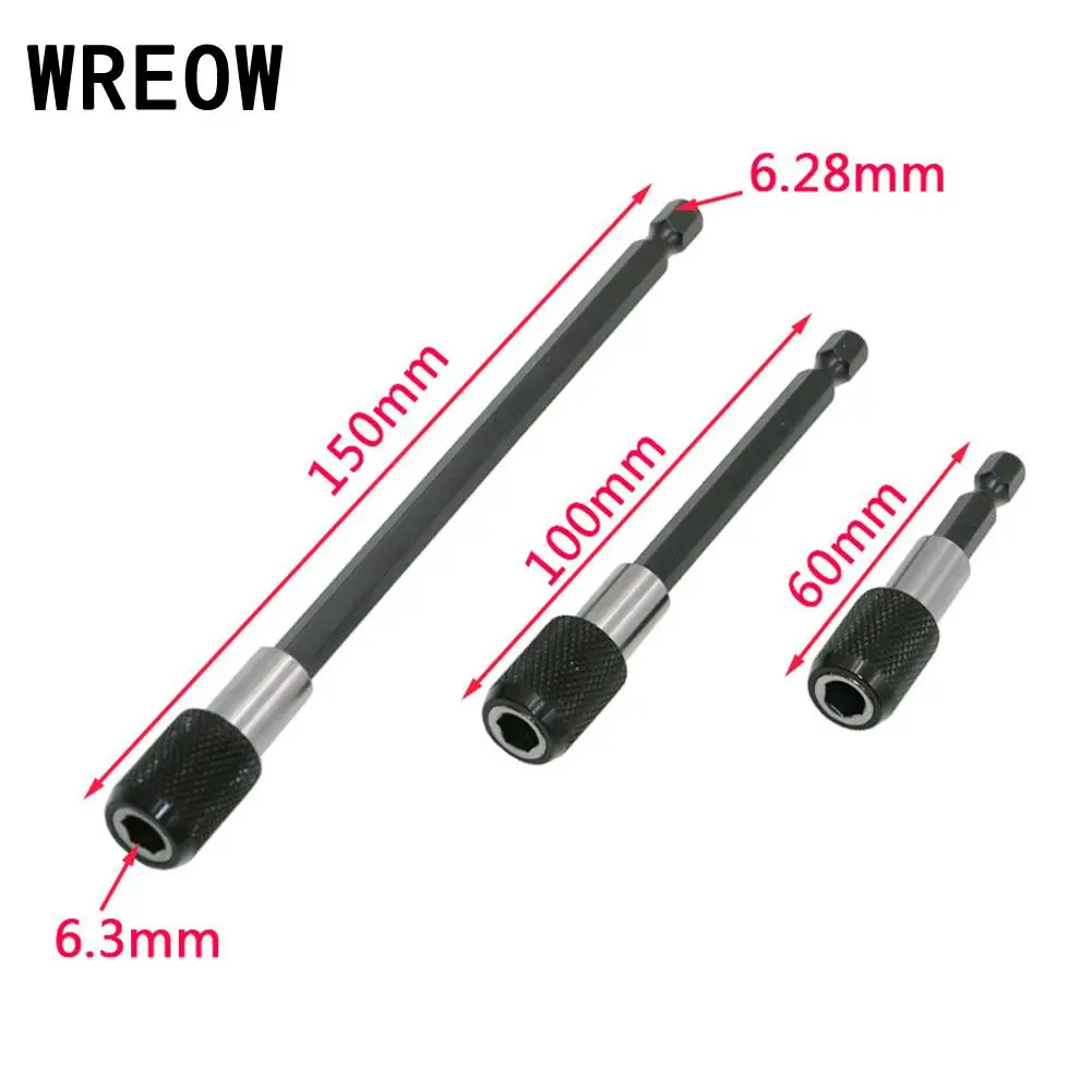 3pc Holder Extension Rod Hex Quick Release Screwdriver Fastening