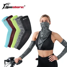 Queshark ледяная ткань дышащая УФ-защита рукава для бега фитнес Баскетбол налокотник Спорт Велоспорт уличные нарукавники