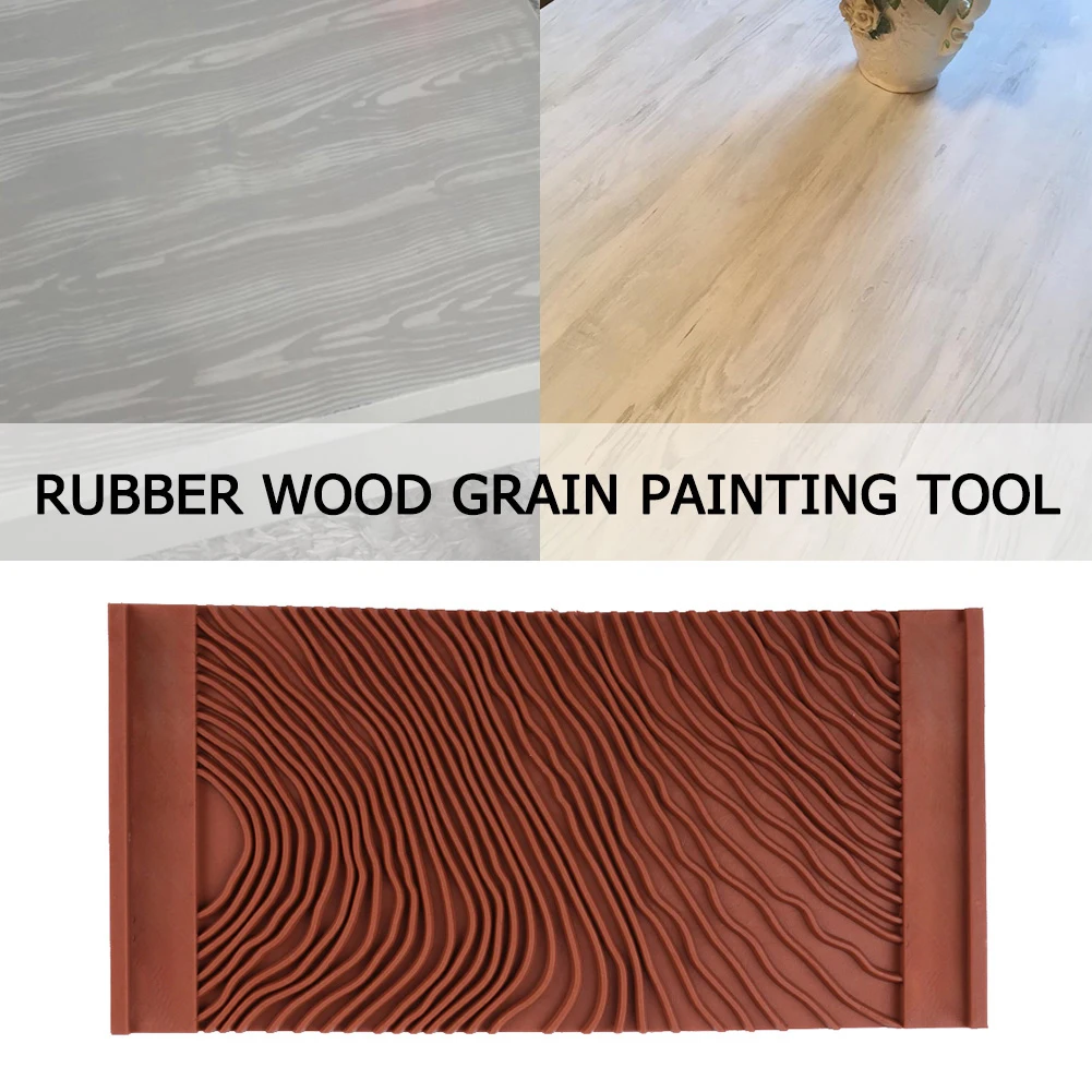 

Rubber Roller Brush Painting Tool Graining Imitation Durable Wall Texture DIY Art Home Decoration Wood Grain Pattern Practical
