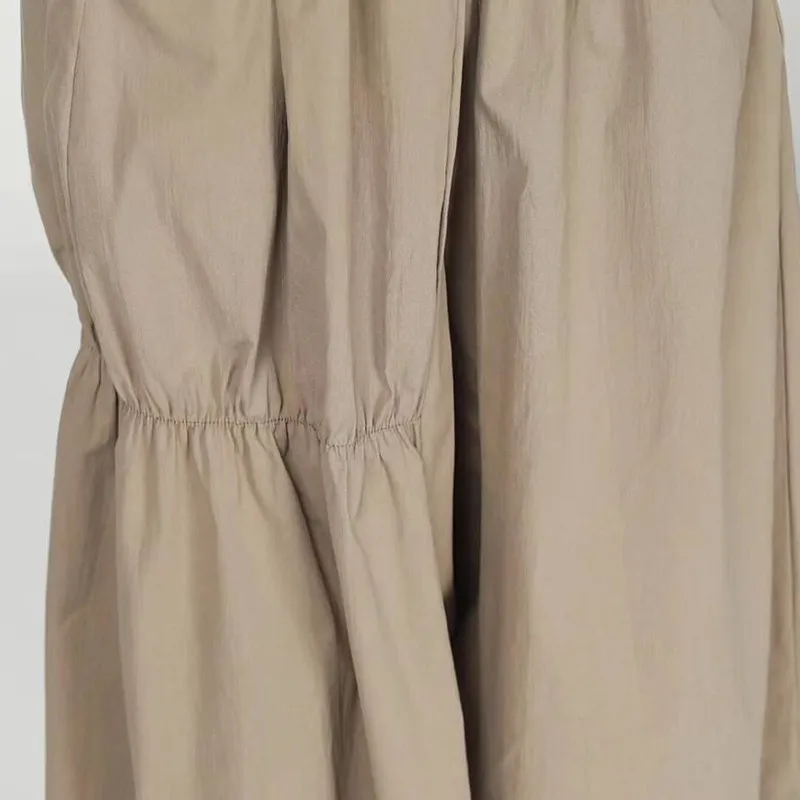 CHICEVER Летние повседневные плиссированные одноцветные женские штаны эластичные с высокой талией свободные штаны размера плюс женские широкие брюки Мода