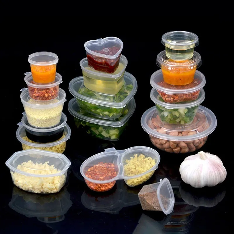 10pcs Leakproof Disposable Plastic Sauce Pot Tomato Sauce Spices