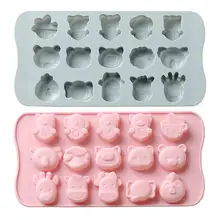 15, изготовленные на станке с Животные силиконовые формы торт приспособления для выпечки своими руками льда лоток для шоколада Мучные Кондитерские изделия хлеб Инструменты для тортов