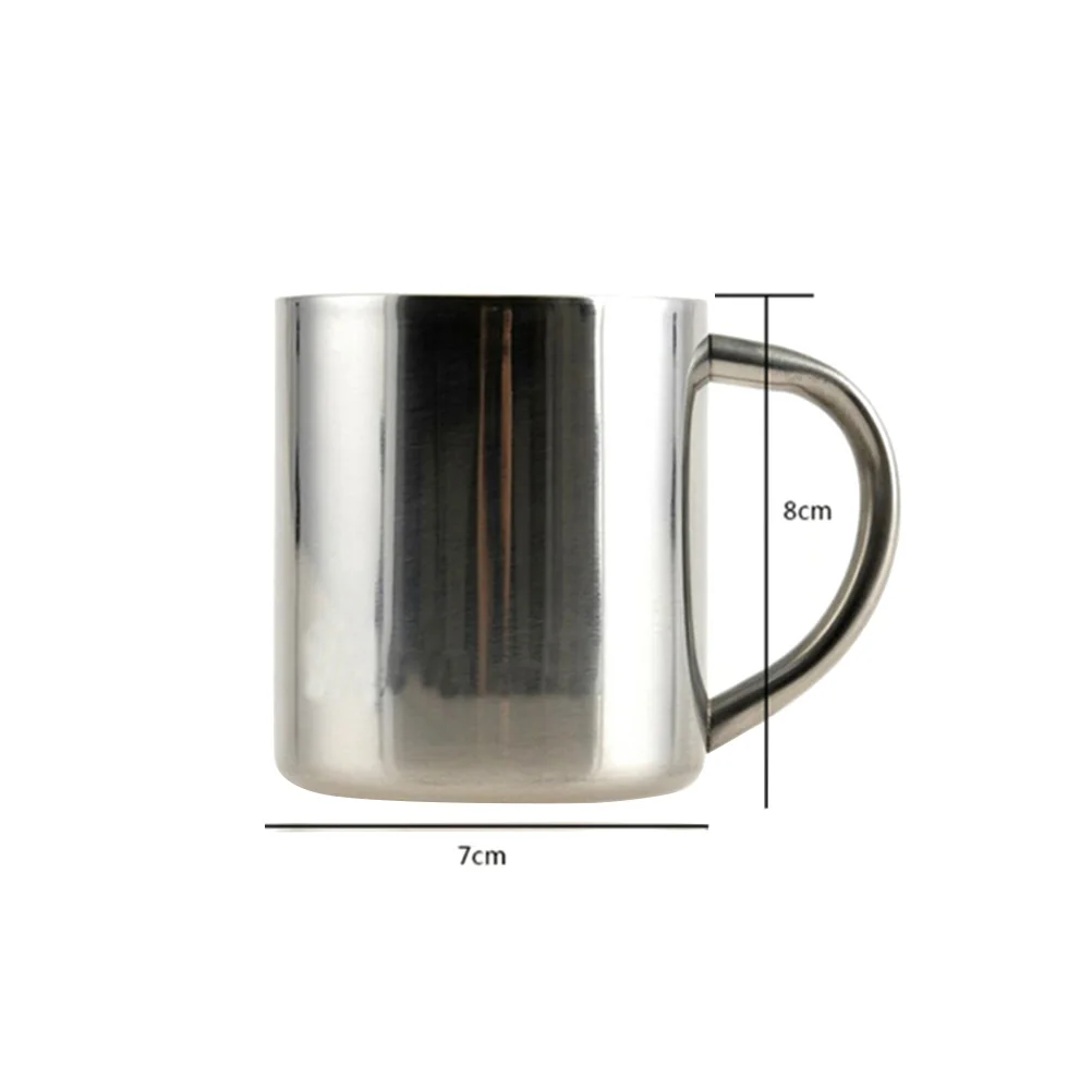 

1pc 220ML Stainless Steel Coffee Mug Double-walled Insulated Cup High Temperature Resistance Milk Tea Mug (Small Size)