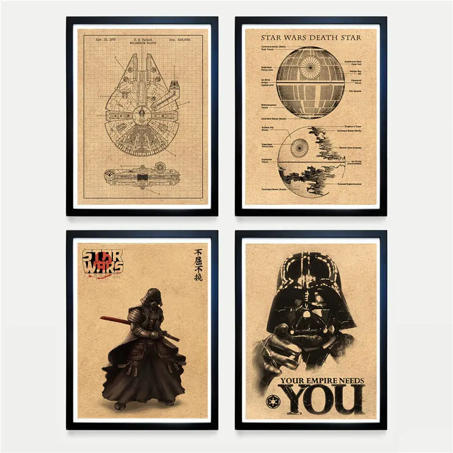 

Star Wars Vintage Modern Poster Wall Sticker Art Movie Painting living room decoration wall decals print Paper 42x30cm
