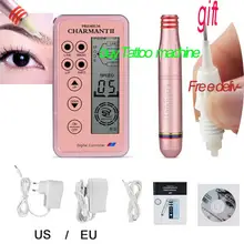 Корейская полуавтоматическая машина для татуировки, электрическая цифровая машинка для макияжа бровей, губ, ручка для татуировки, роторная машина для татуировки, бесплатные Иглы для татуировки