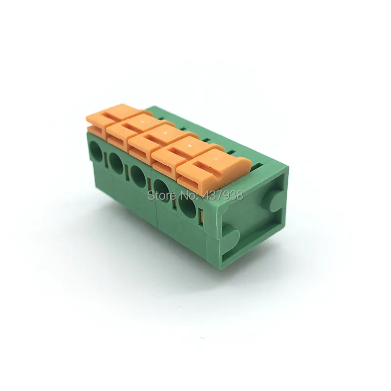 100 шт. KF142R 5 08 мм правый угол PCB пружинный клеммный блок KF142V 5.08 2P 3P 4P 5P 6P 7p 8p 9p 10p