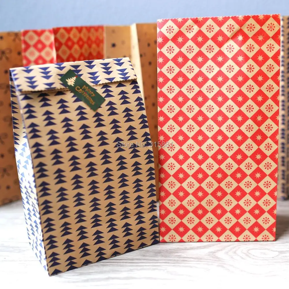 

Christmas Kraft Paper Bag,Christmas gift wrapping bag, Snacks Candy Packaging Bag 30pcs/lot