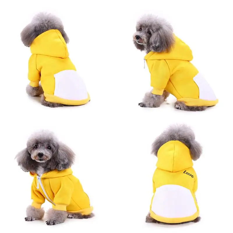 

Dogs Pocket Cardigan Hoodies Soft Casual Sports Outfits for Puppy Small Dogs Pets Autumn Winter Clothes