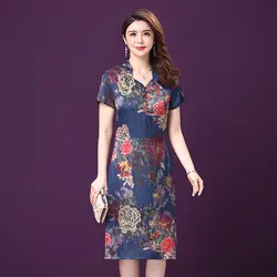 Летнее женское платье 2019, сексуальное Повседневное платье с v-образным вырезом и цветочным принтом, винтажное вечернее платье с коротким