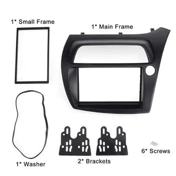 

2 DIN Fascia Car Radio Stereo Panel Frame Fascia Dash CD Trim Double Din For Honda For Civic Hatchback 2006-2011 RHD Only