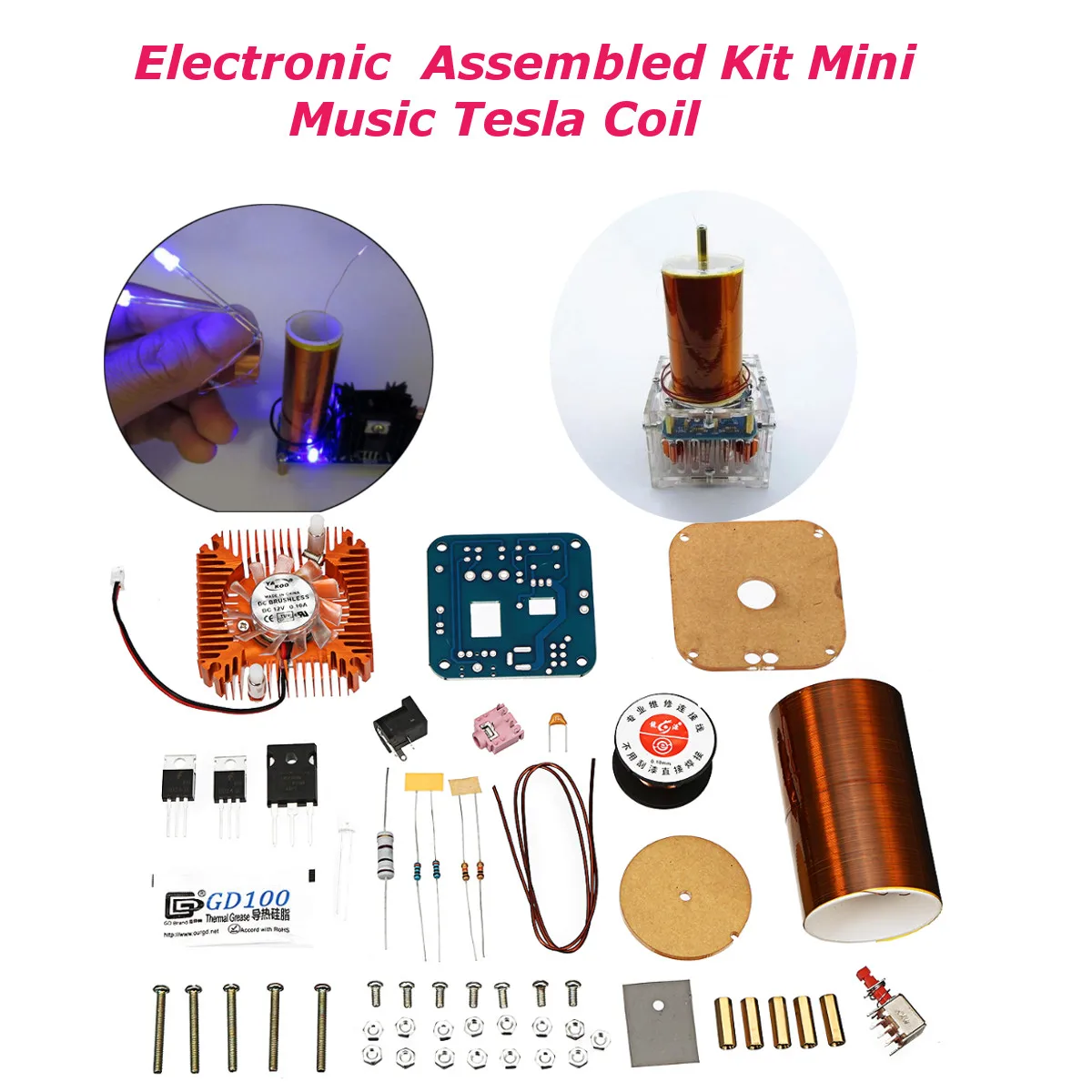 

DIY 24V Mini Tesla Coil Kit Mini Music Tesla Coil Plasma Speaker Tesla Wireless Transmission DC Diy Kit