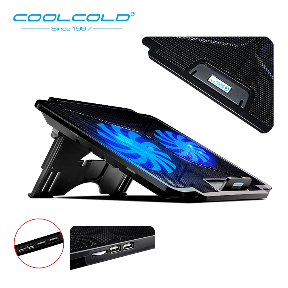 Охлаждающая подставка COOLCOLD для ноутбуков с 2 USB портами пять регулируемых углов
