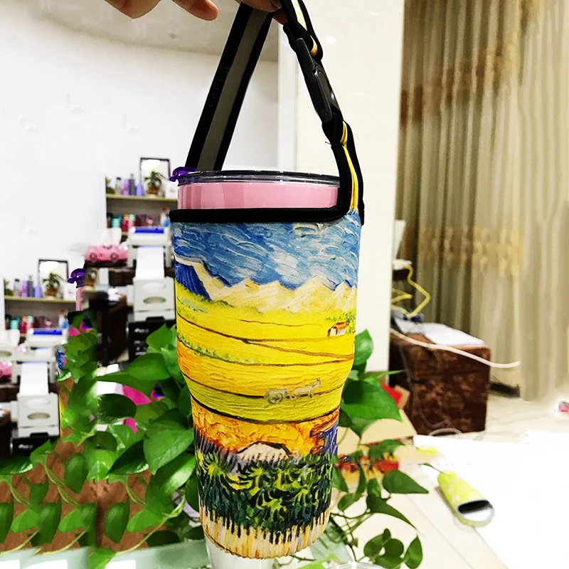 

Lovely Beautiful Pattern Mug Carrier 30oz Tumbler Cup Bag Bottle Cover