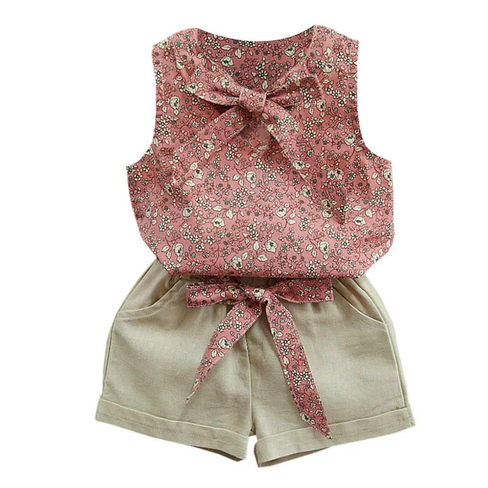 

Children'S Sets Summer Girls Clothing Sleeveless Clothes Girl Baby Kids Pants