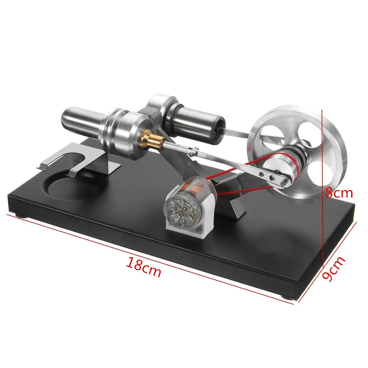 

Mini Hot Air Stirling Engine Motor Model Educational Equipment Electricity Generator Set With LED Light Physics Teaching Model