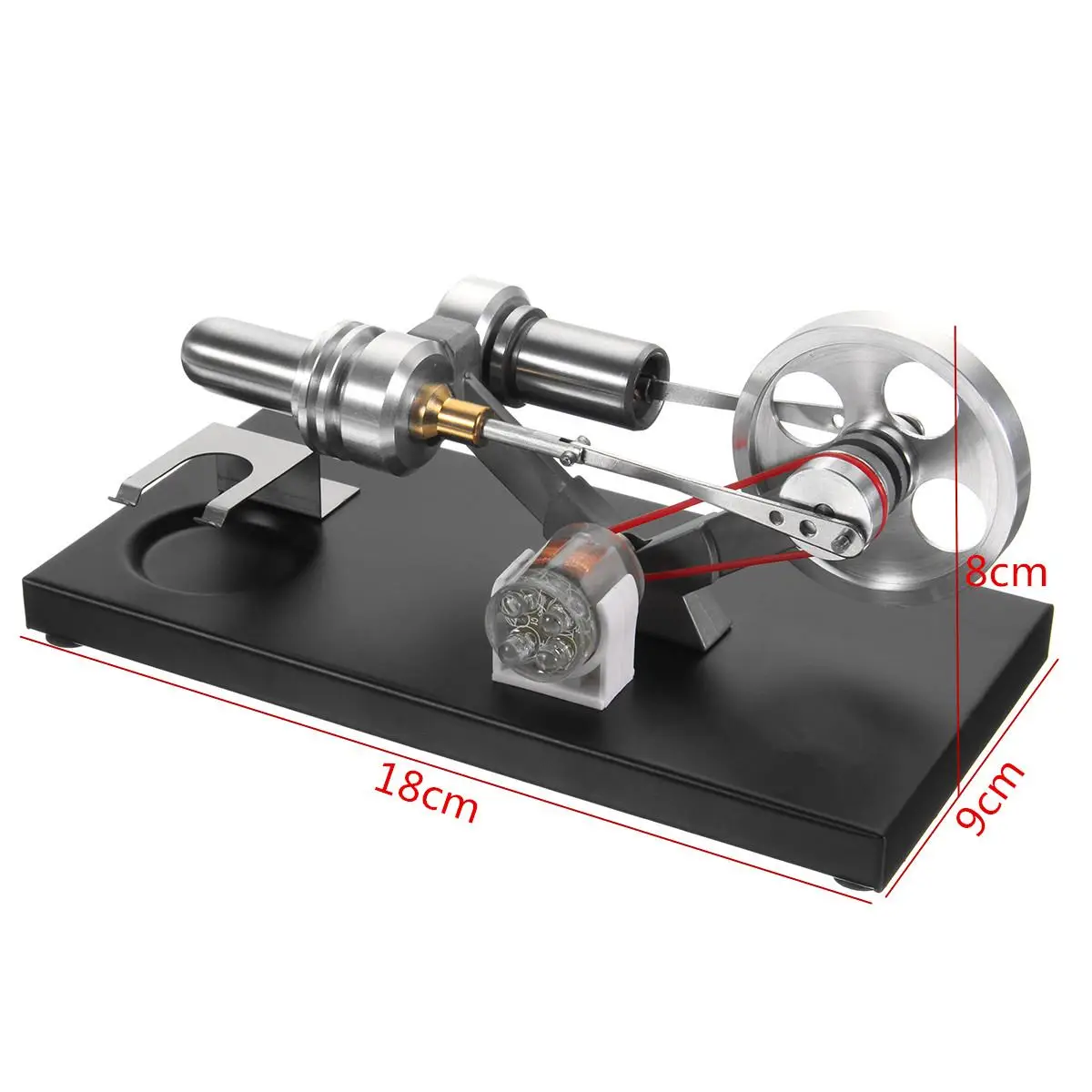 Мини горячий воздух Стирлинг двигатель модель образовательного оборудования генератор электроэнергии со светодиодный подсветкой