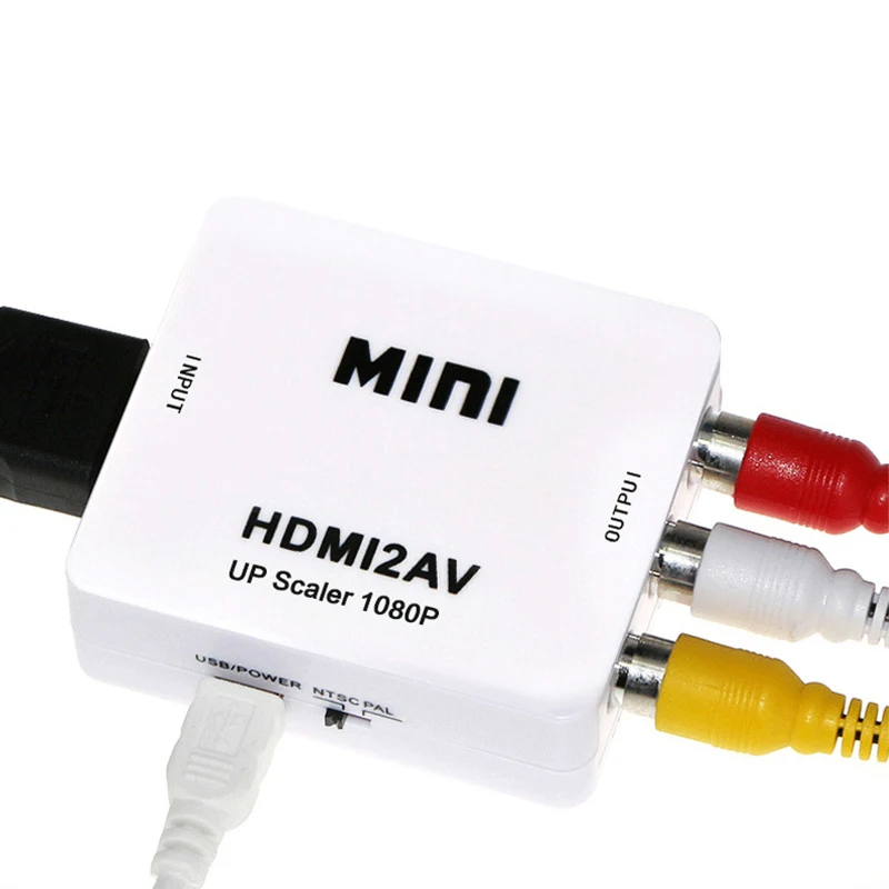 HDMI к RCA AV/CVSB L/R К AV скейлер адаптер HD видео конвертер коробка 1080P HDMI2AV Поддержка NTSC PAL