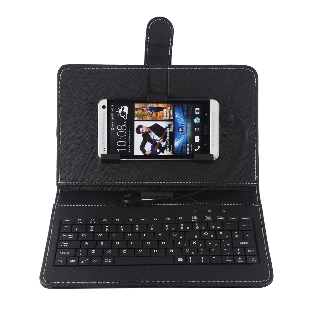 

Powstro PU Leather Case Micro USB Wireless Bluetooth Keyboard Stand Cover For Android Mobile Phone Cover Phone Case For Samsung