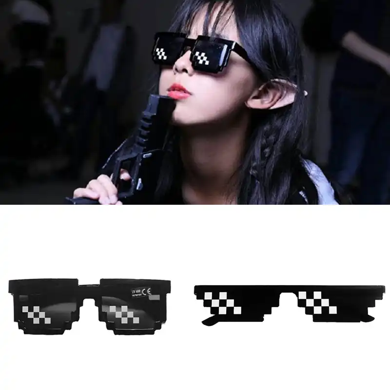 Glasses Unisex Thug Life Deal with It Cool Pixel Sunglasses