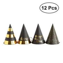 12 шт., Новогодние Детские шапки для вечеринок с героями мультфильмов, праздничные вечерние головные уборы с короной, декоративные праздничные вечерние аксессуары для дня рождения