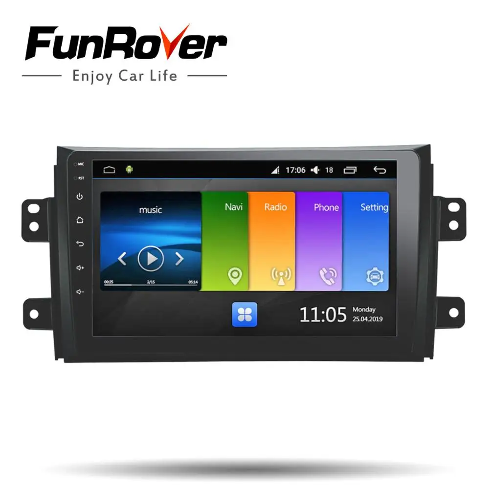 Cheap FUNROVER 2G RAM android 9.0 2.5D+IPS car dvd multimedia player navigation gps For Suzuki SX4 2006-2013 2 din car radio vedio DSP 2